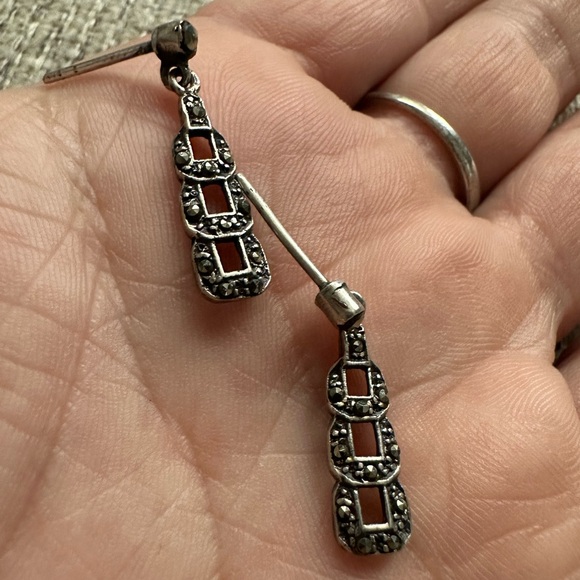 925 Marcasite earrings - Picture 2 of 3